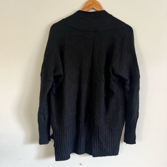 Aritzia Babaton Azure Skies Cashmere Wool Black Open Front sweater cardigan S - Picture 7 of 11
